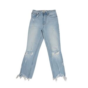 Abercrombie & Fitch Light Blue High Rise Distressed Jeans